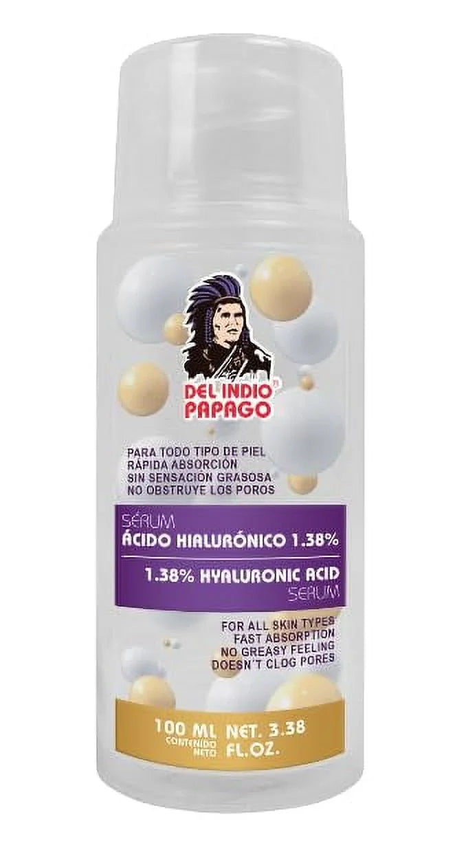 (2oz Acid Serum Del & Oz) Tepezcohuite (125g) Hyaluronic creams Papago + Fl (3.38 + Night Soap Tepezcohuite each) Indio Day