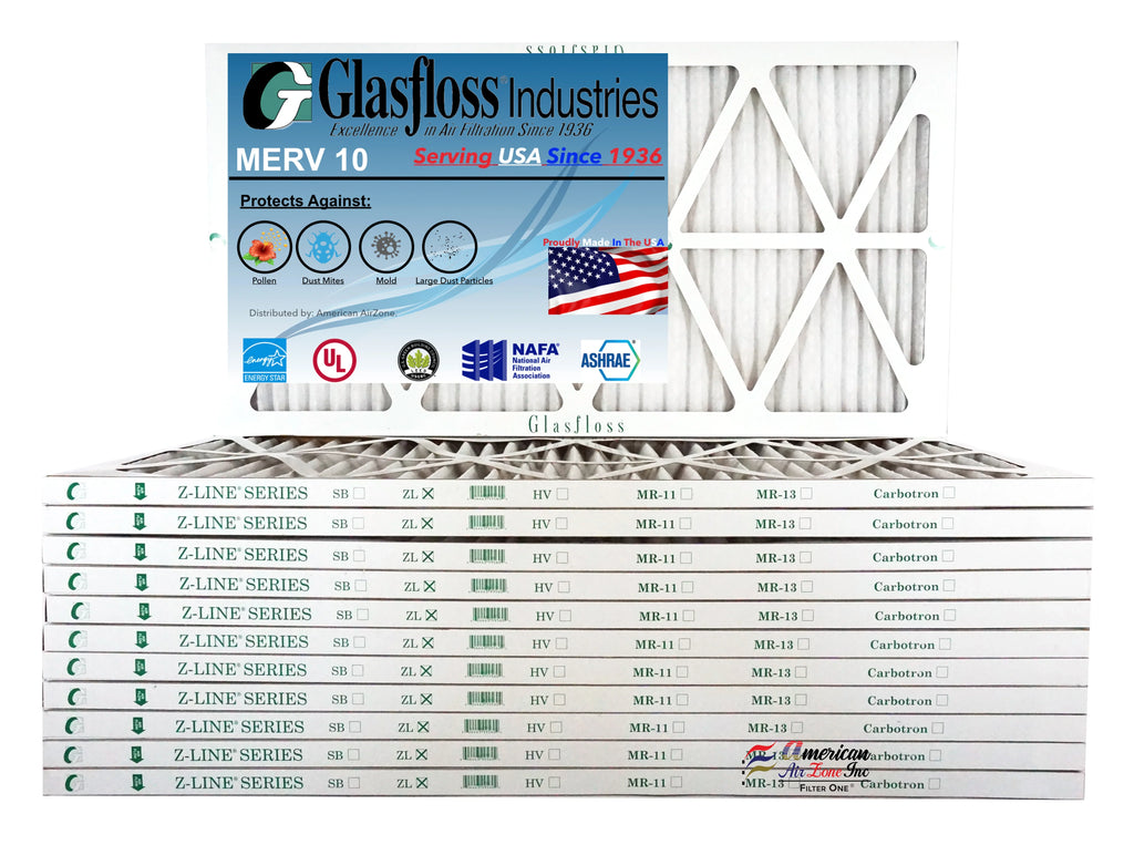 Made Air in - - 13.5 USA 29.5x7/8 - (Actual MERV 10 -Qty:12 x 14x30x1 Furnace Filter Size: Glasfloss inch)