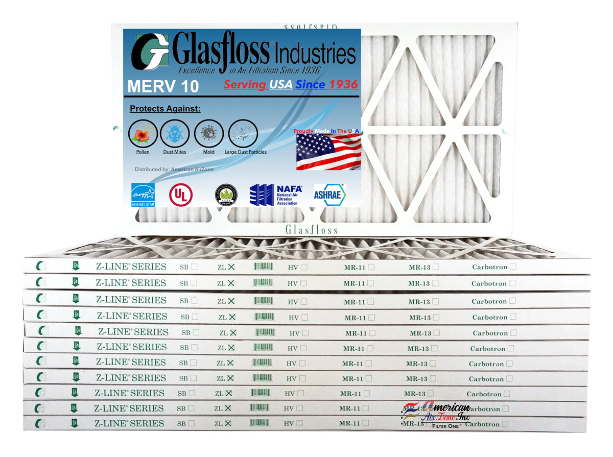 Made Air in - - 13.5 USA 29.5x7/8 - (Actual MERV 10 -Qty:12 x 14x30x1 Furnace Filter Size: Glasfloss inch)