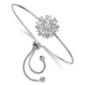 wristband CZ Silver Bolo Women Adjustable Rhodium-plated for 925 Auriga Floral Sterling