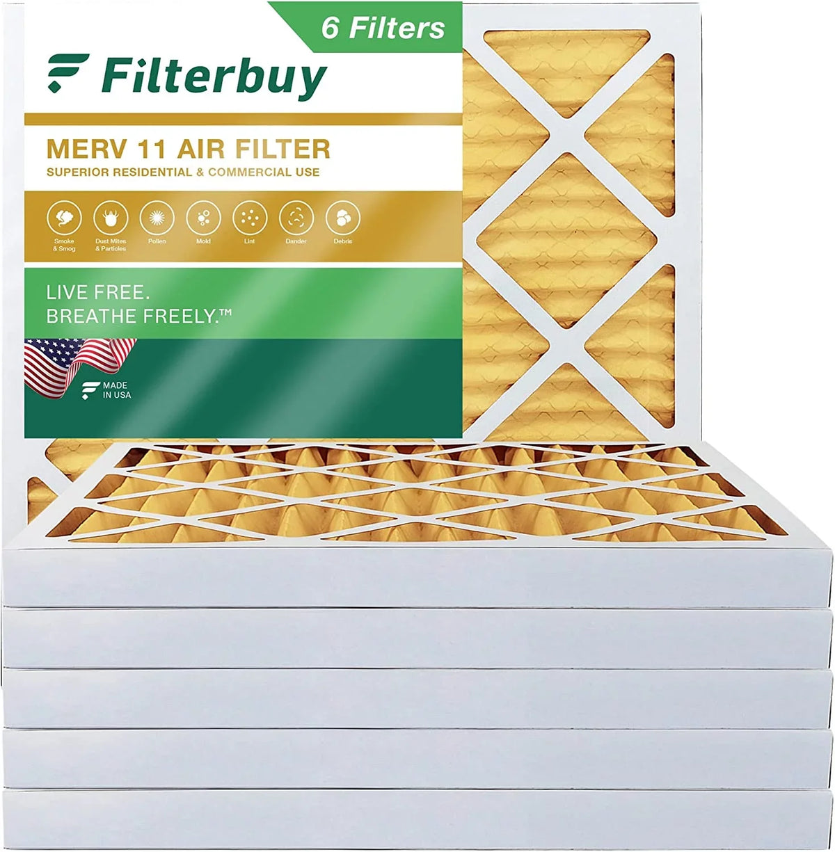 Filters 10x10x2 MERV Furnace HVAC Pleated Air AC Filterbuy (6-Pack) 11