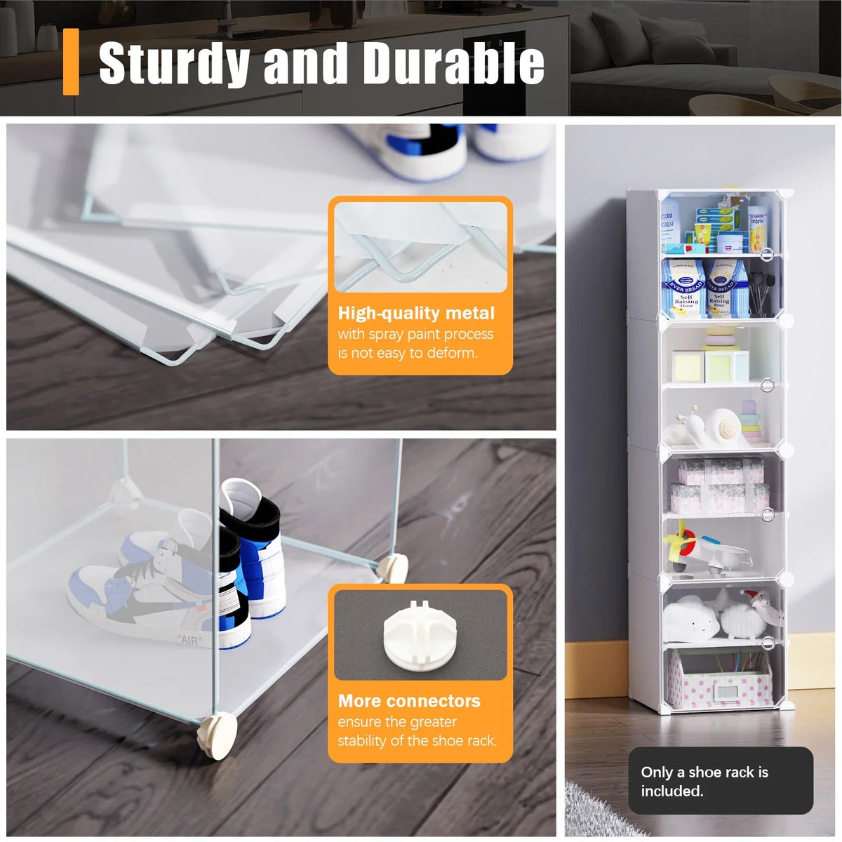 Stand Rack Entryway Organizer Plastic 48 Tower Shoe Cabinet Boxes, 12 White Shelf Cubes Shoe Bedroom Tiers Shoe Storage Pairs Storage 96 Closet Modular for Hallway