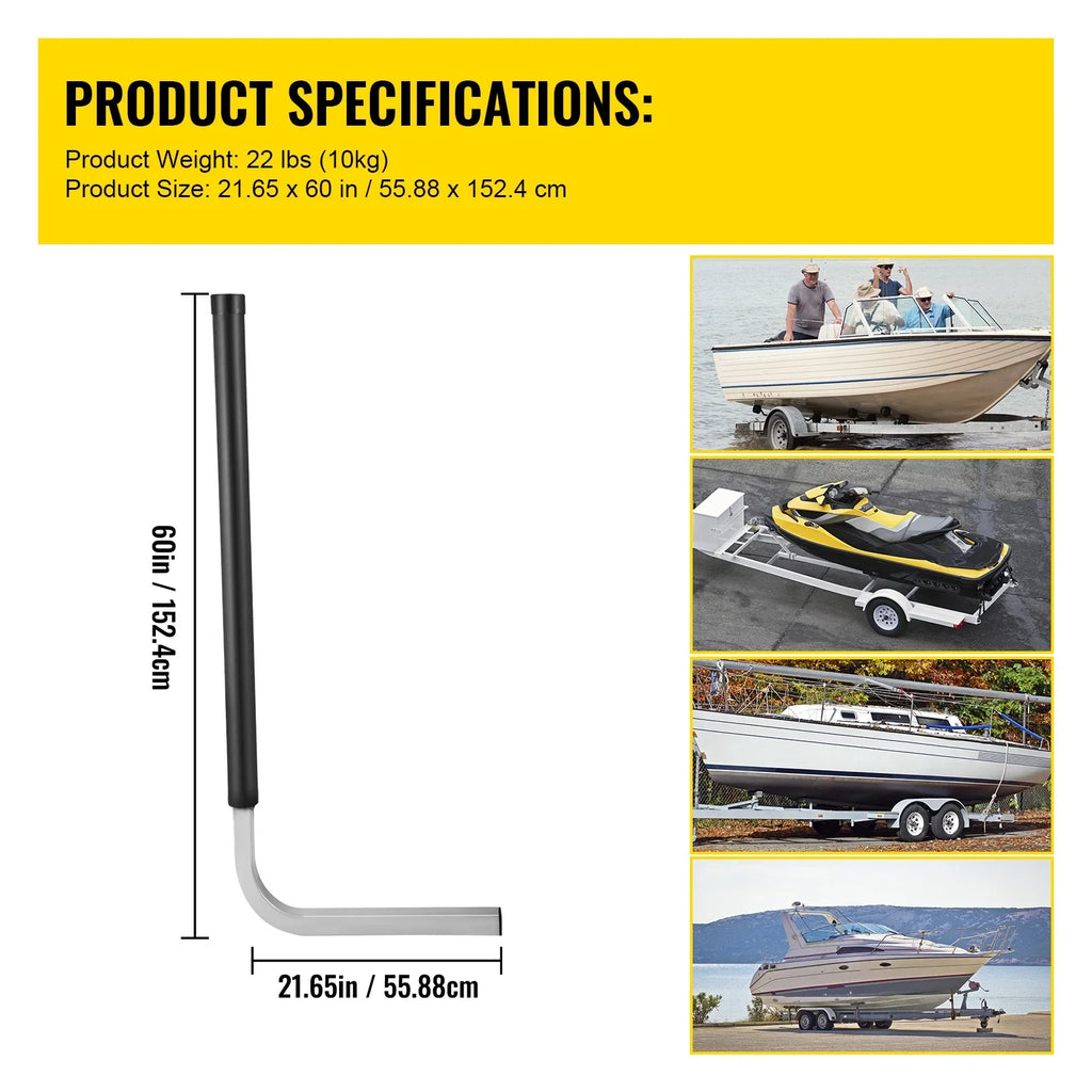 60", Steel with Tube Pair Mounting BENTISM Galvanized One Ski Complete Trailer Guide-on, Trailer Guide Included, Covers, ons, PVC Boat, Sailboat for Trailer or Post Boat Boat Accessories Fishing