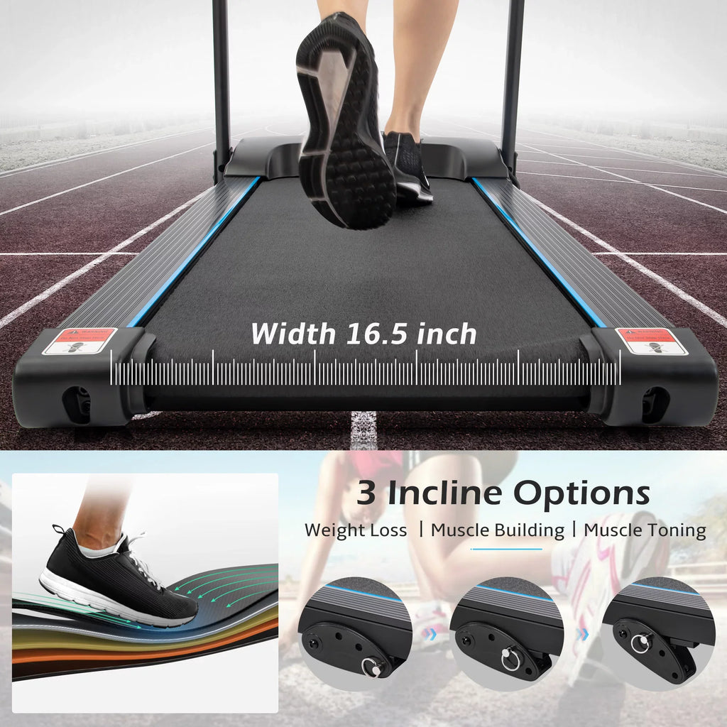 Motorized Speakers, Gym MPH Incline for with Max. Audio Treadmill Home 10 and aixvx Electric