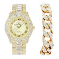 Big CHARLES w/Easy Watch Rocks - Gold Read Iced Mens Date - Hop Timepiece RAYMOND (ST10537-RN Out Blinged Day & Designer Out -C) Fully Hip Diamond ST10535