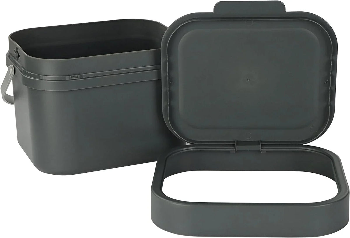 And Kitchen Compost Wall Small Bin Scraps, More Trash, - For Cabinet 4L Bin Recycling Compost Compost - Bucket For 1Gal Indoor Food Or Countertop Aluminum Mounted