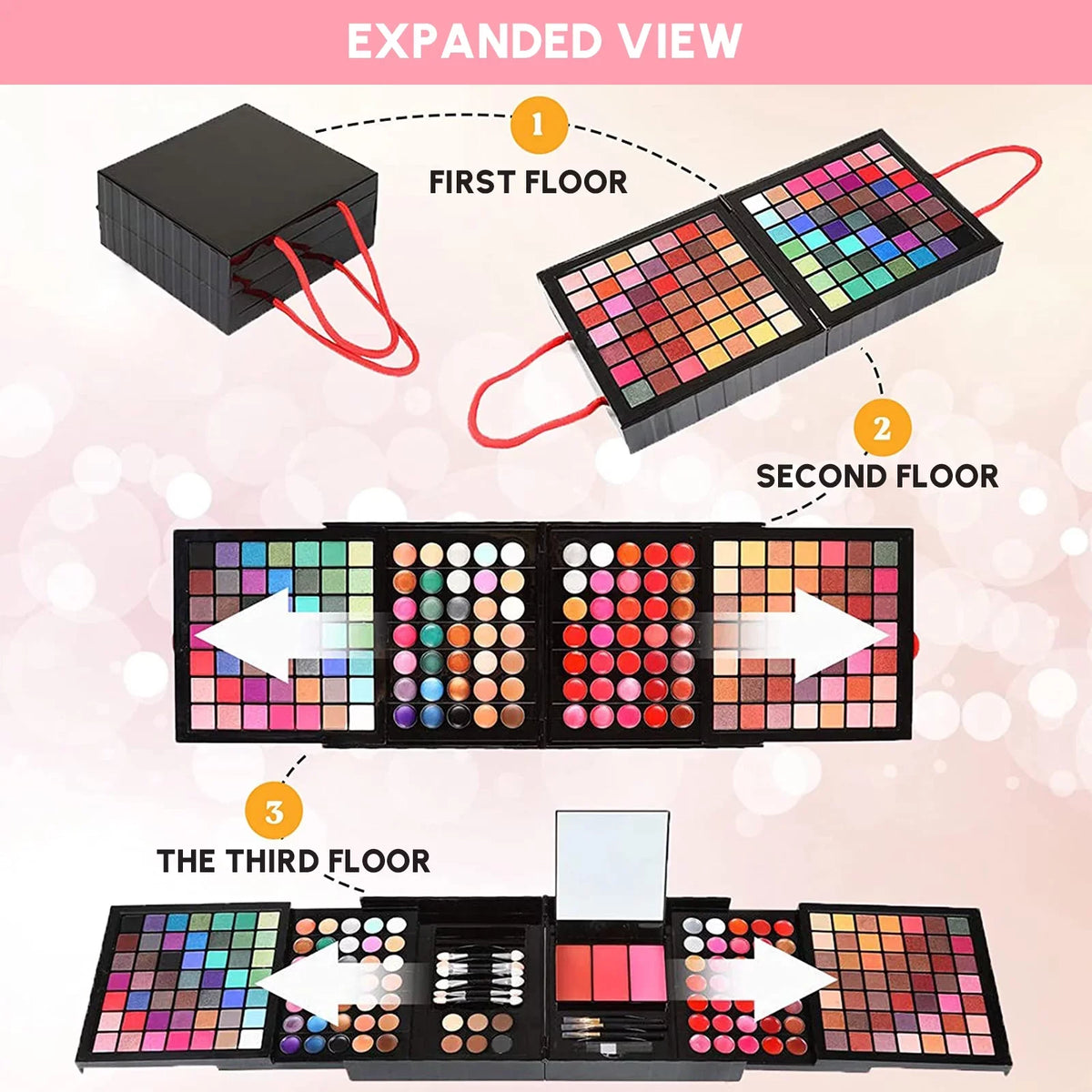 Gift Cosprof Palette Eyebrow Facial Pencil Set All-in-One Face Eyeliner with Powder Make Powder Mirror, up Cosmetic Concealer Colors Set, Makeup 177 Blusher Eyeshadow Combination