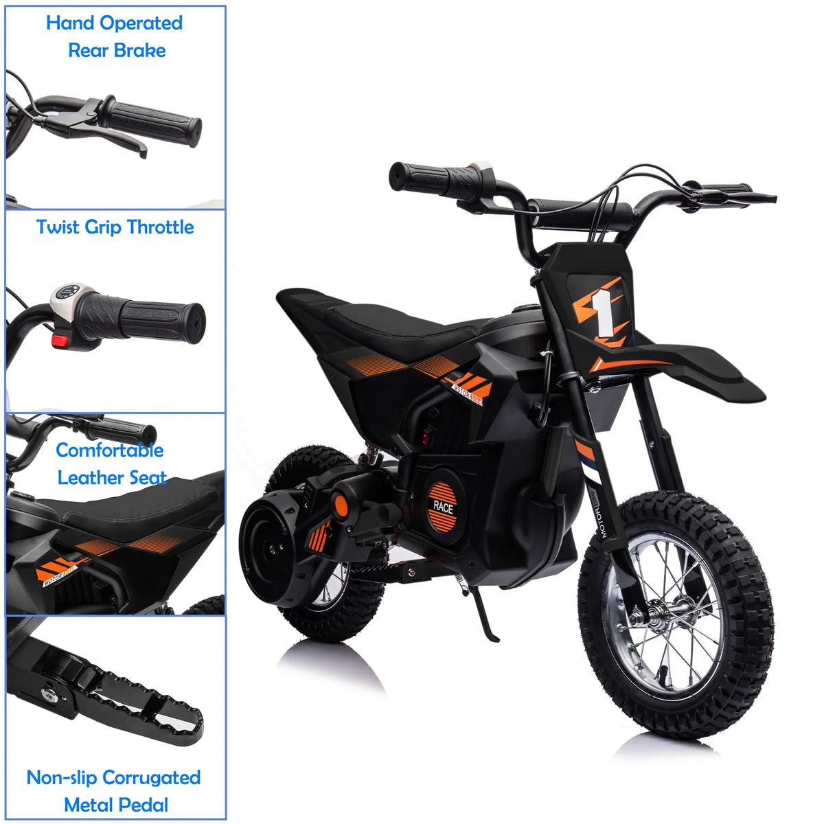 Years Child Toy JoyWheels 13mph, 24V Dirt Motor Bike, Motorcycle Ages Bike, Boys Black Electric +, 13