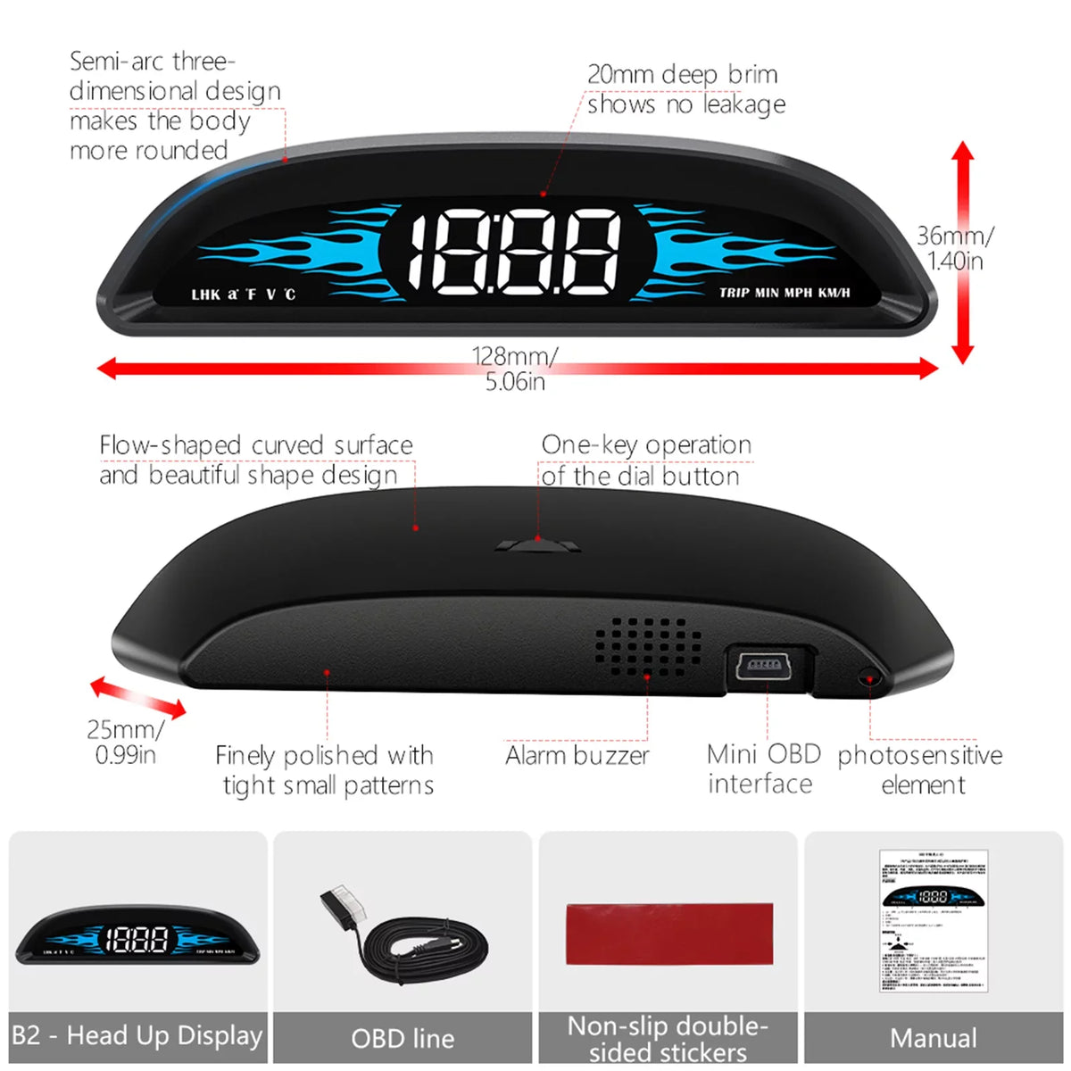 Diagnostic for Data Precise Driving Display, Multi-Function Apexeon Speedometer Car Head-Up Detector OBD