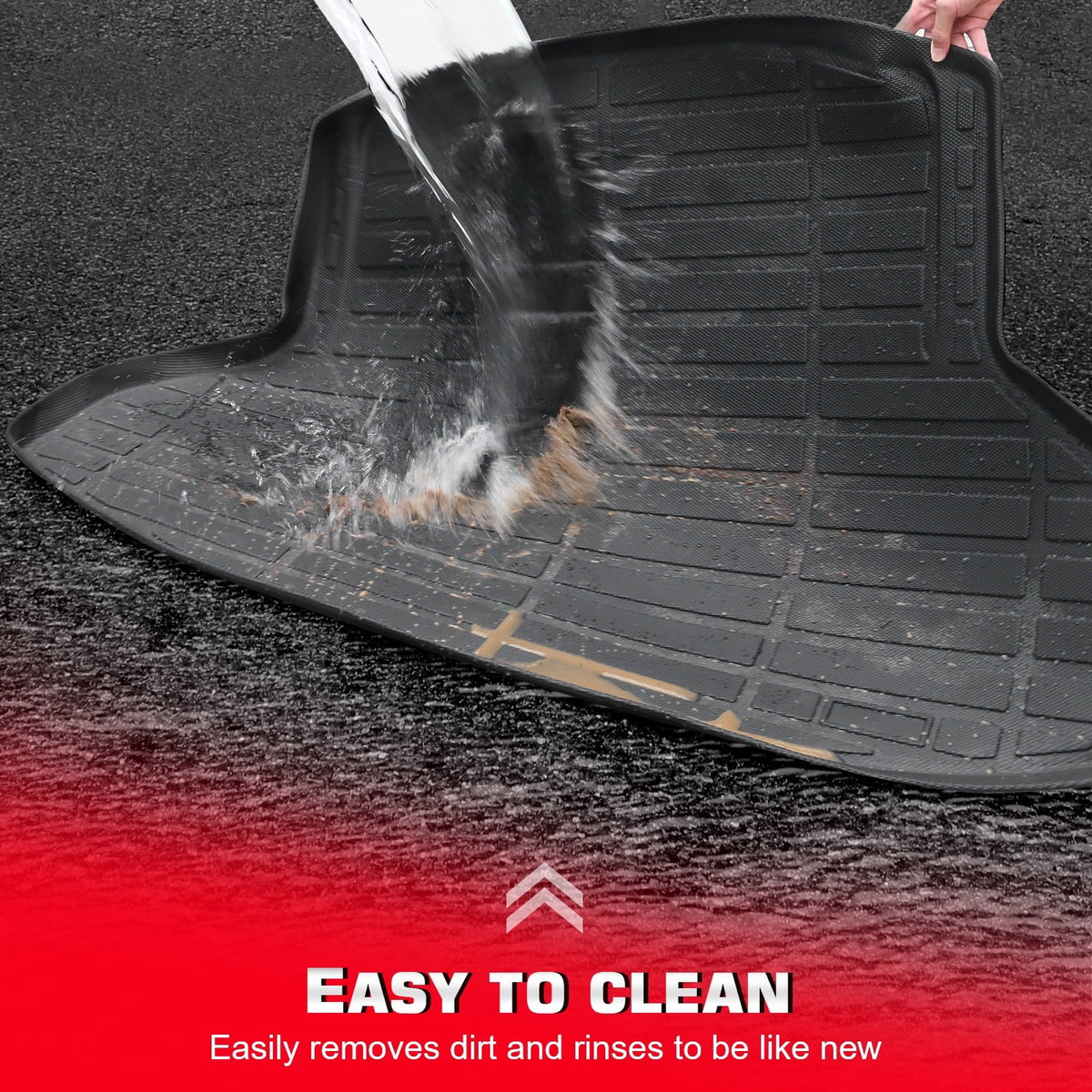 Black Car Liners U11 Cargo Mat Full Anti-Slip with Trunk 2023-2024 All + Ikon Trunk 4PC Weather 3D Motorsports Compatible Interior Floor Waterproof Mats Floor Tray TPE Mats Accessories X1 Set Rear