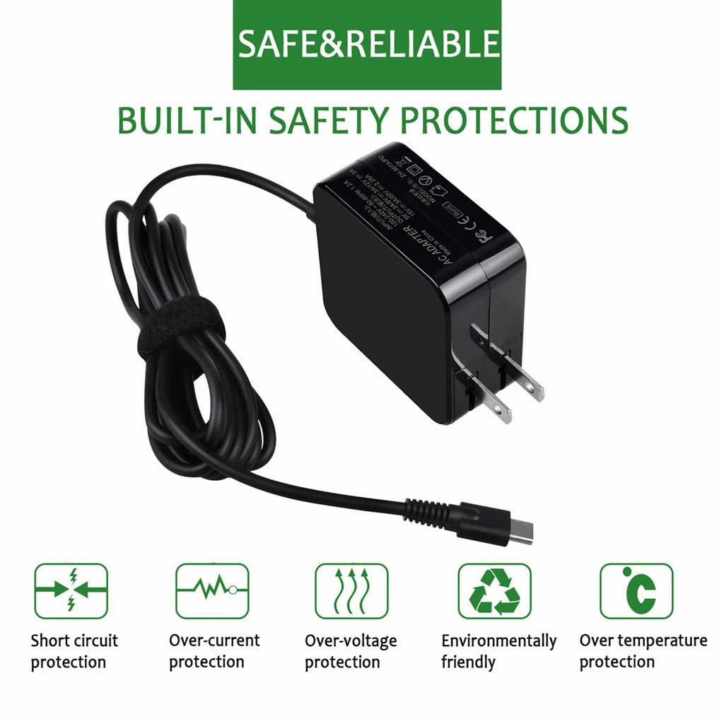 Type-C KONKIN BOO Type Gen MTK Replacement 2nd 300e 81QC 45W AC Chromebook Adapter Charger Lenovo Compatible for