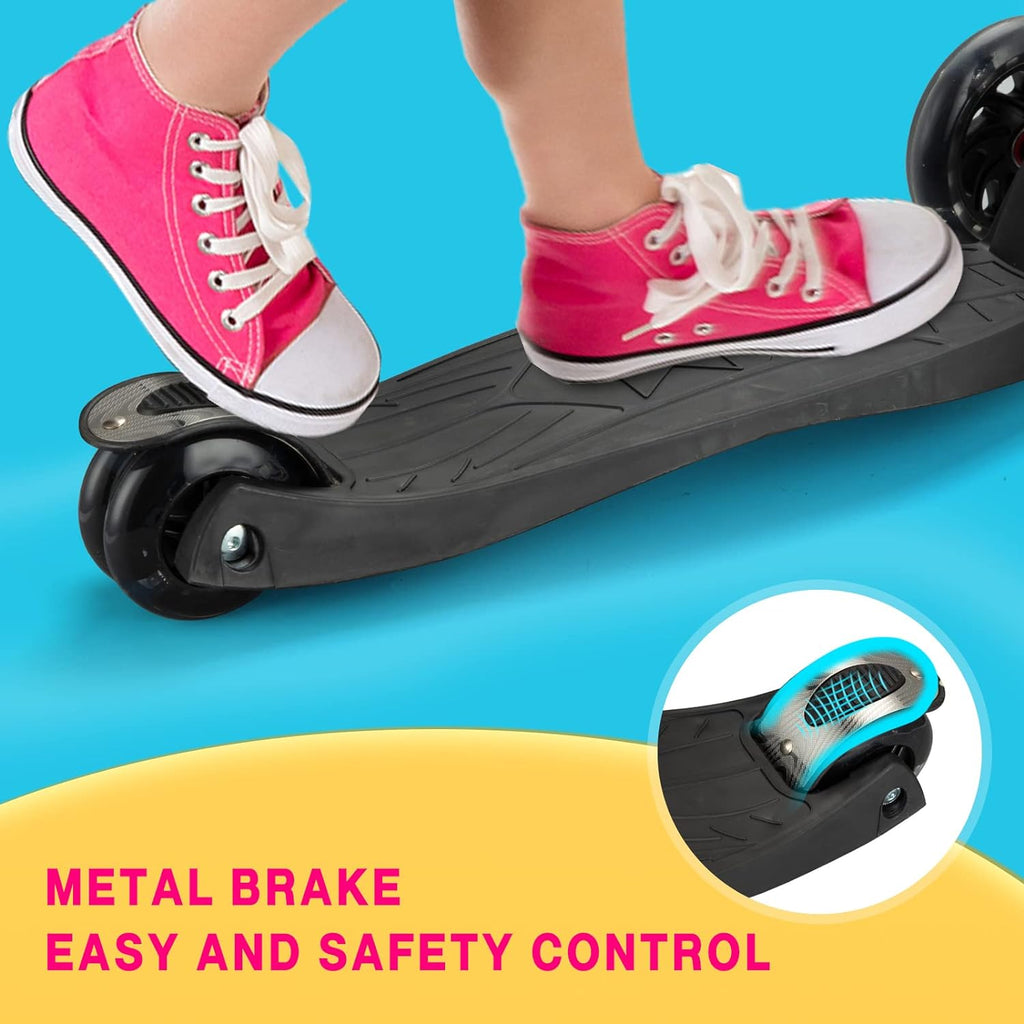 Bearing, Old(Black) for Kids with 4 from Scooter Portable Push Adjustable Height, Wheels Boys 3 to Up Toddlers Kick 3 Collapsible AEBC-9 Girls Light Years Scooter 12