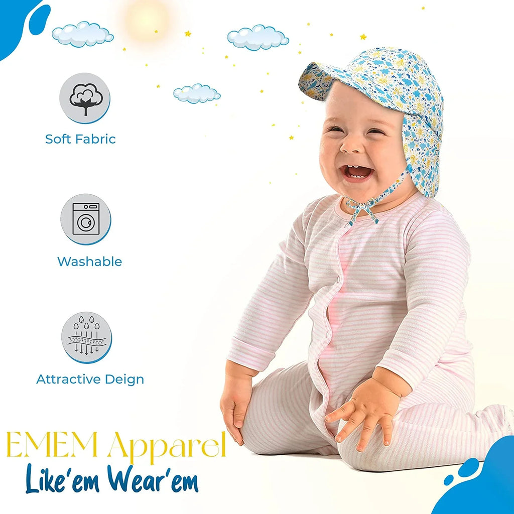 Wide Infant Pool Protection Sunhat Baby Adjustable Summer Toddler Flap Swim Hats Breathable Hat Brim UPF 50+ Beach Sun Play