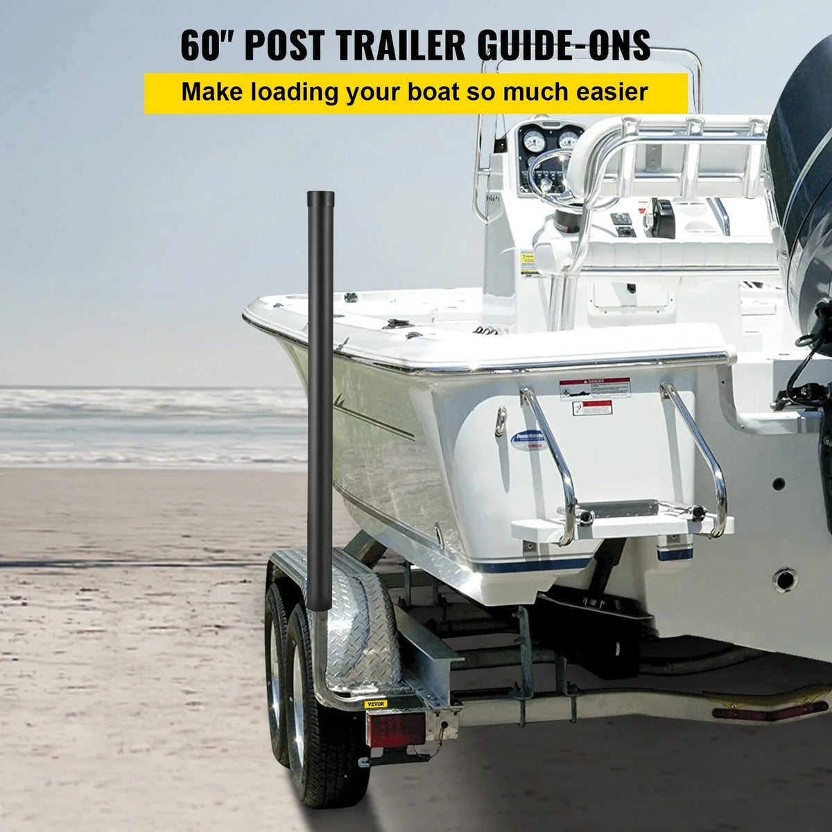 60", Steel with Tube Pair Mounting BENTISM Galvanized One Ski Complete Trailer Guide-on, Trailer Guide Included, Covers, ons, PVC Boat, Sailboat for Trailer or Post Boat Boat Accessories Fishing
