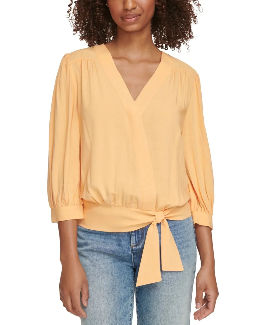 3/4-Sleeve LAGERFELD KARL Blouse Faux-Wrap PARIS