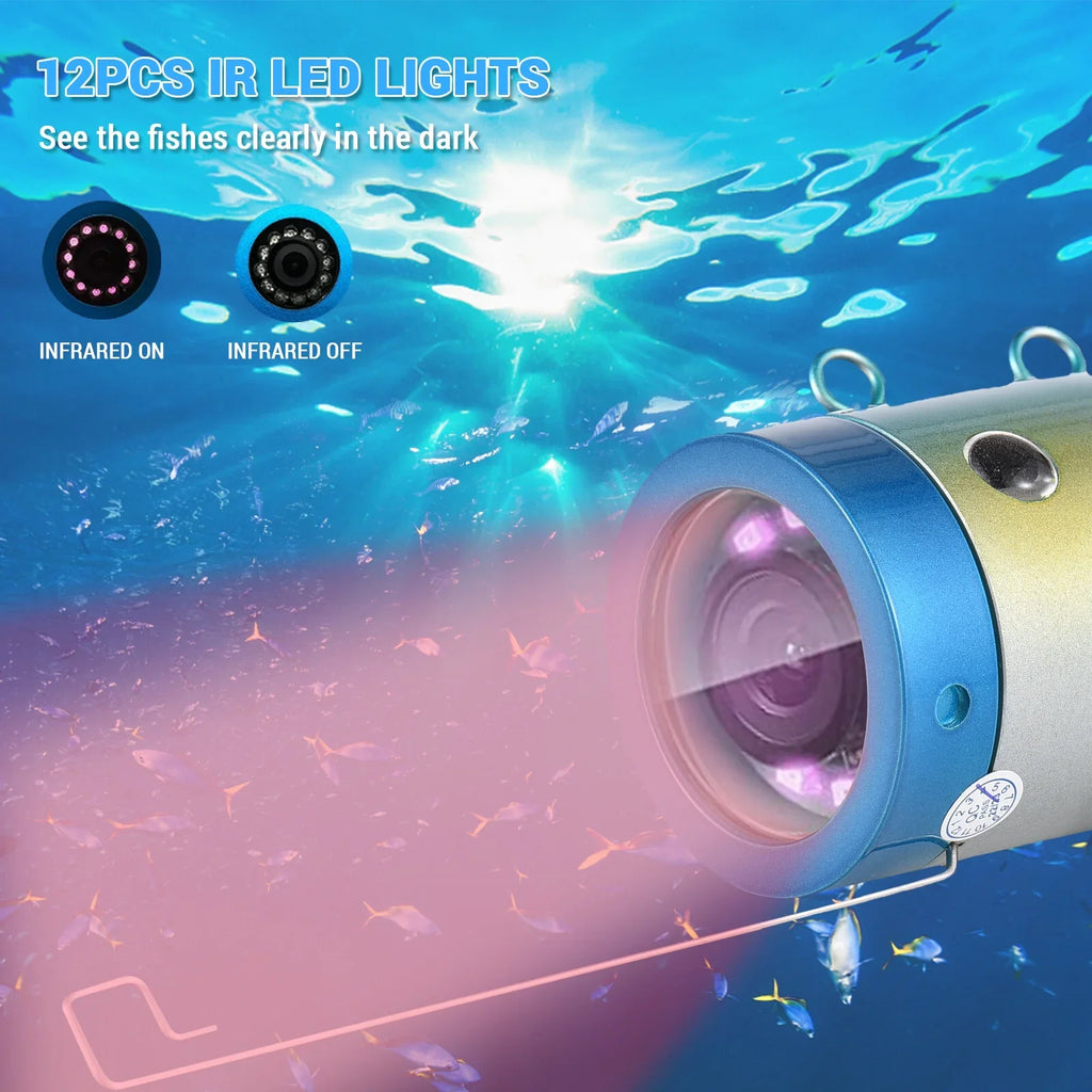 Camera with Fishing Cable Fish 20M/30M/50M Finder Lights LED for Fishing Waterproof IR 12 Underwater Camera