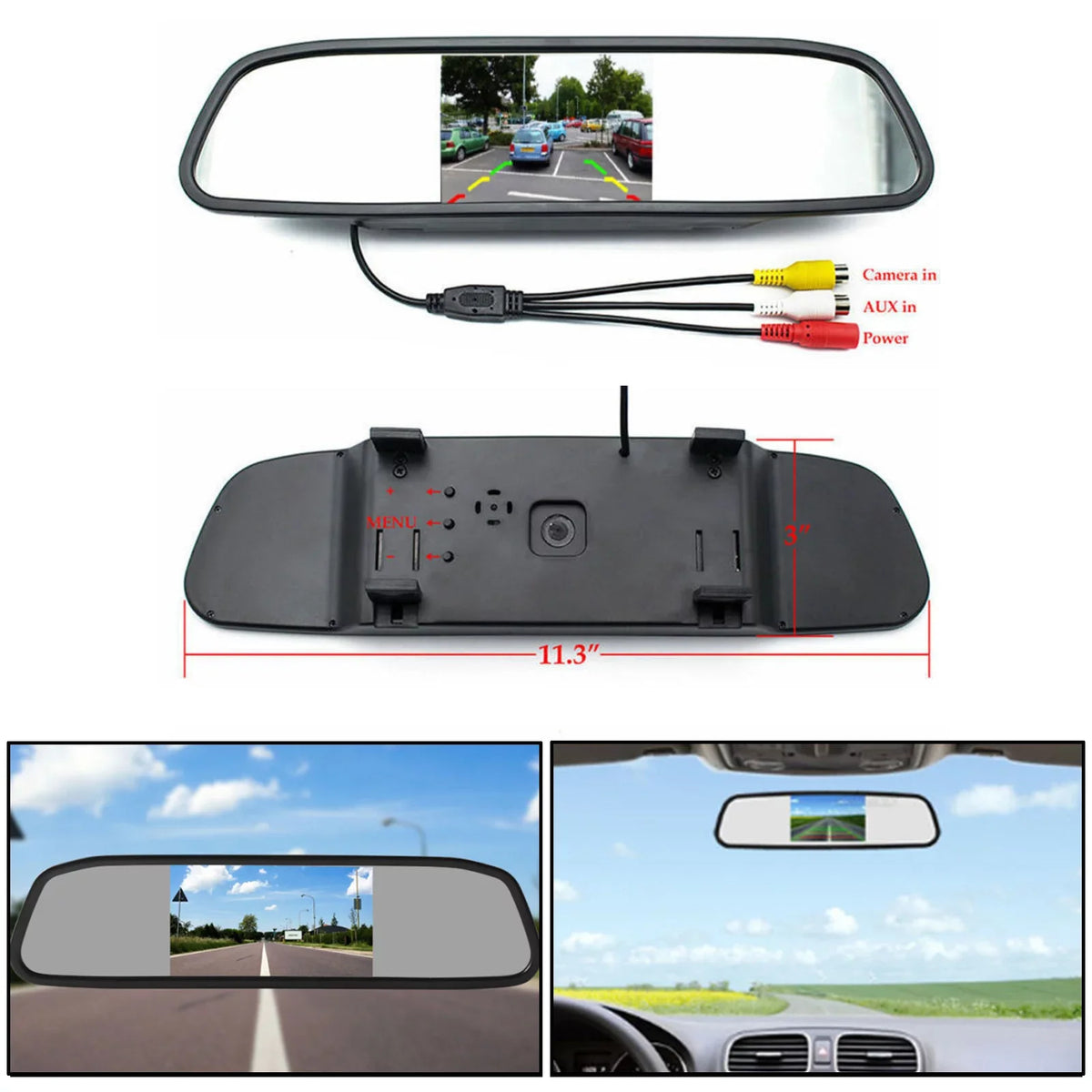 4.3inch Night Assist NTSC Mirror Car PAL 4.3" Vision TFT Monitor Parking LCD