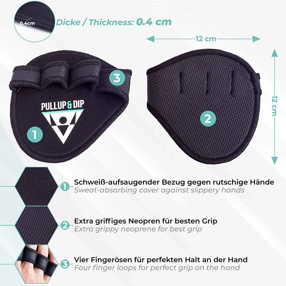 Weightlifting, No Lifting Lifting Alternative Workout Gloves DIP Gym for sweaty Gym Calisthenics Neoprene & Pads Grips, Pads more Powerlifting, Grip to The & PULLUP Gloves,