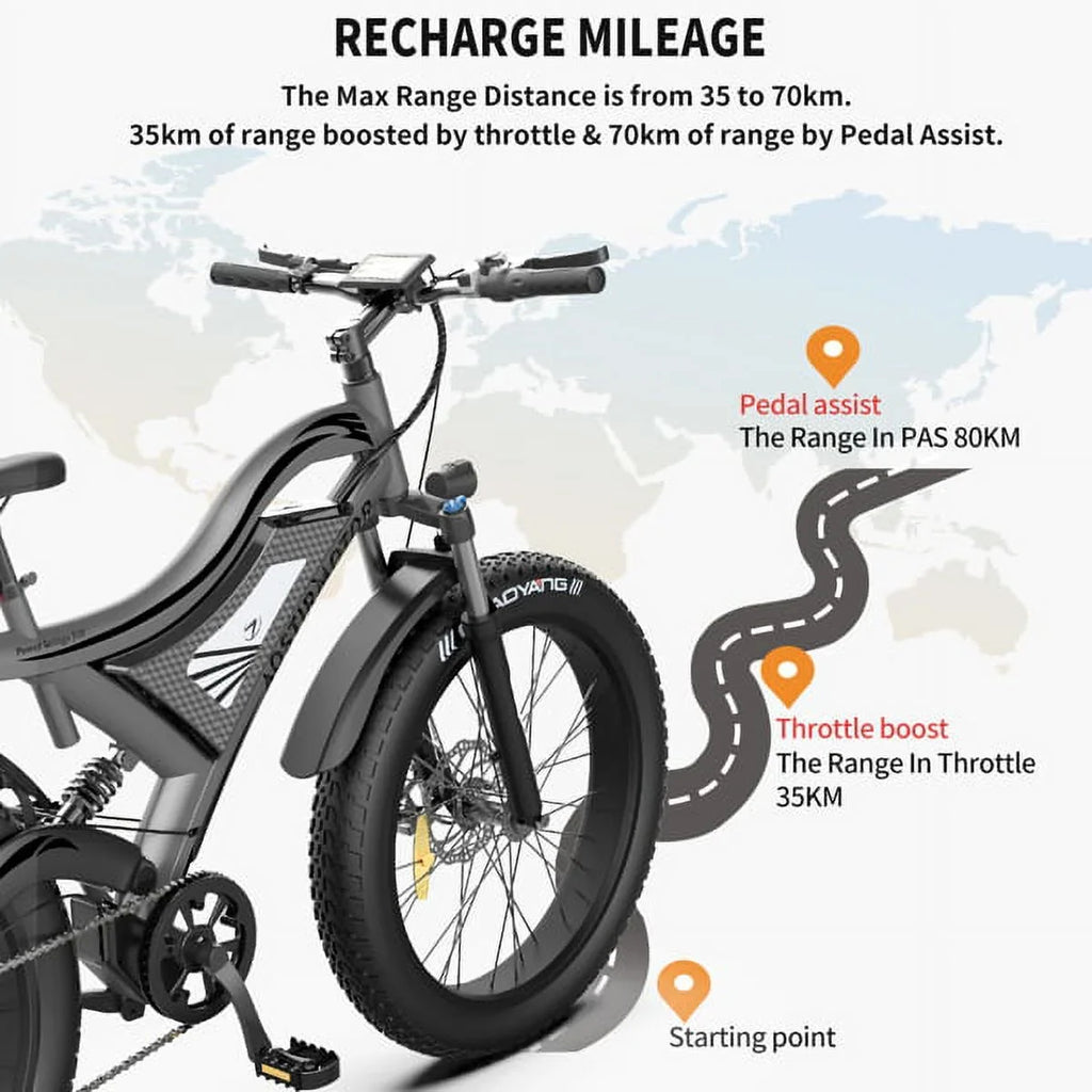Bicycle Tire Mountain AOSTIRMOTOR Fat In. Electric Hot Electric 26 Bike Adults