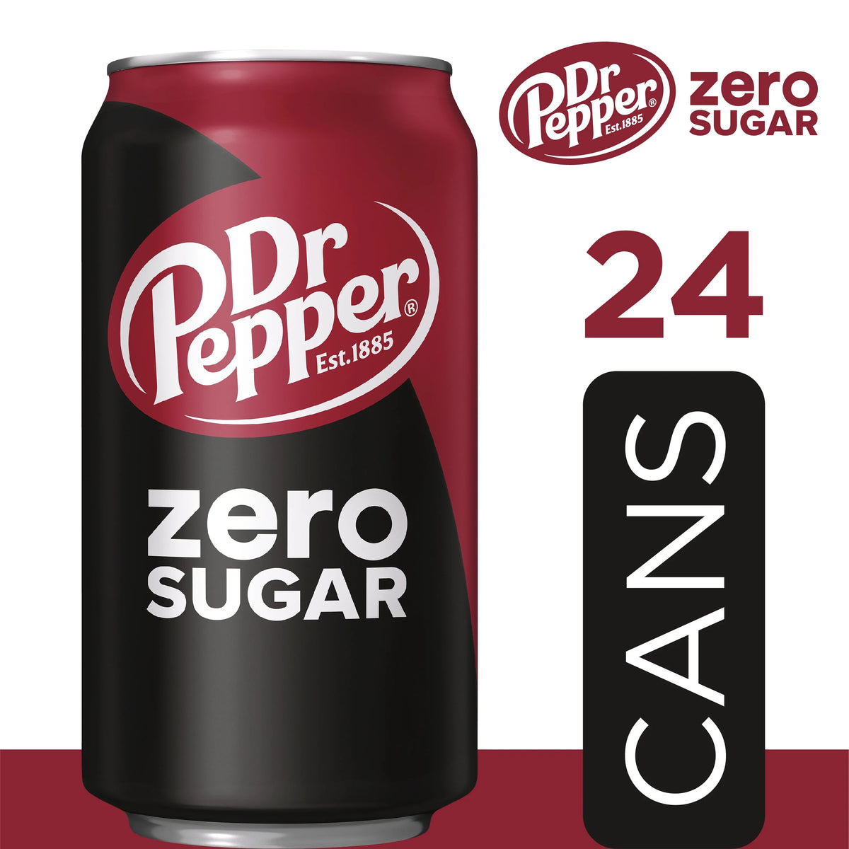 24 Soda Pepper Pack Dr Pop, oz, Cans fl Sugar Zero 12