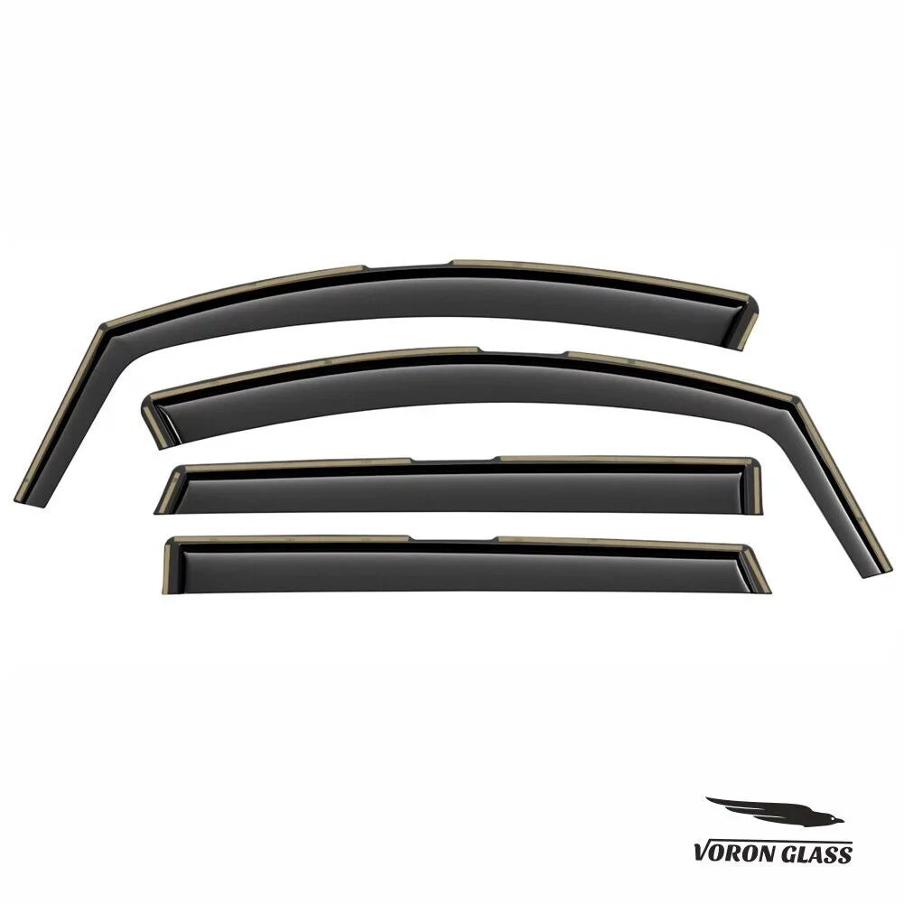 Hyundai 2019-2024, 200473 Voron Window - Visors, Extra Glass Guards Window Pieces Santa Durable Rain for 4 Fe in-Channel Deflectors, Vent