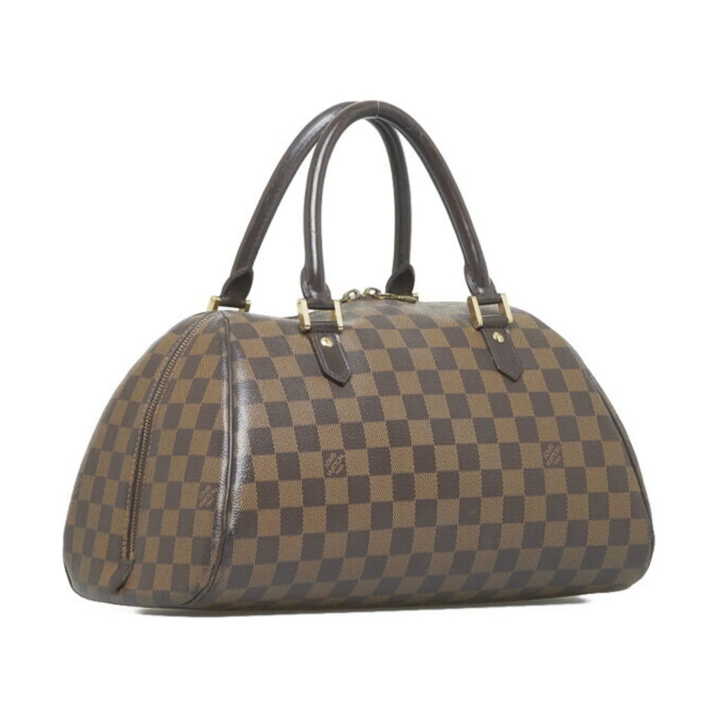 N41434 Ebene MM Rivera Brown PVC Boston Bag (Fair) Women's Damier Leather Pre-Owned Handbag