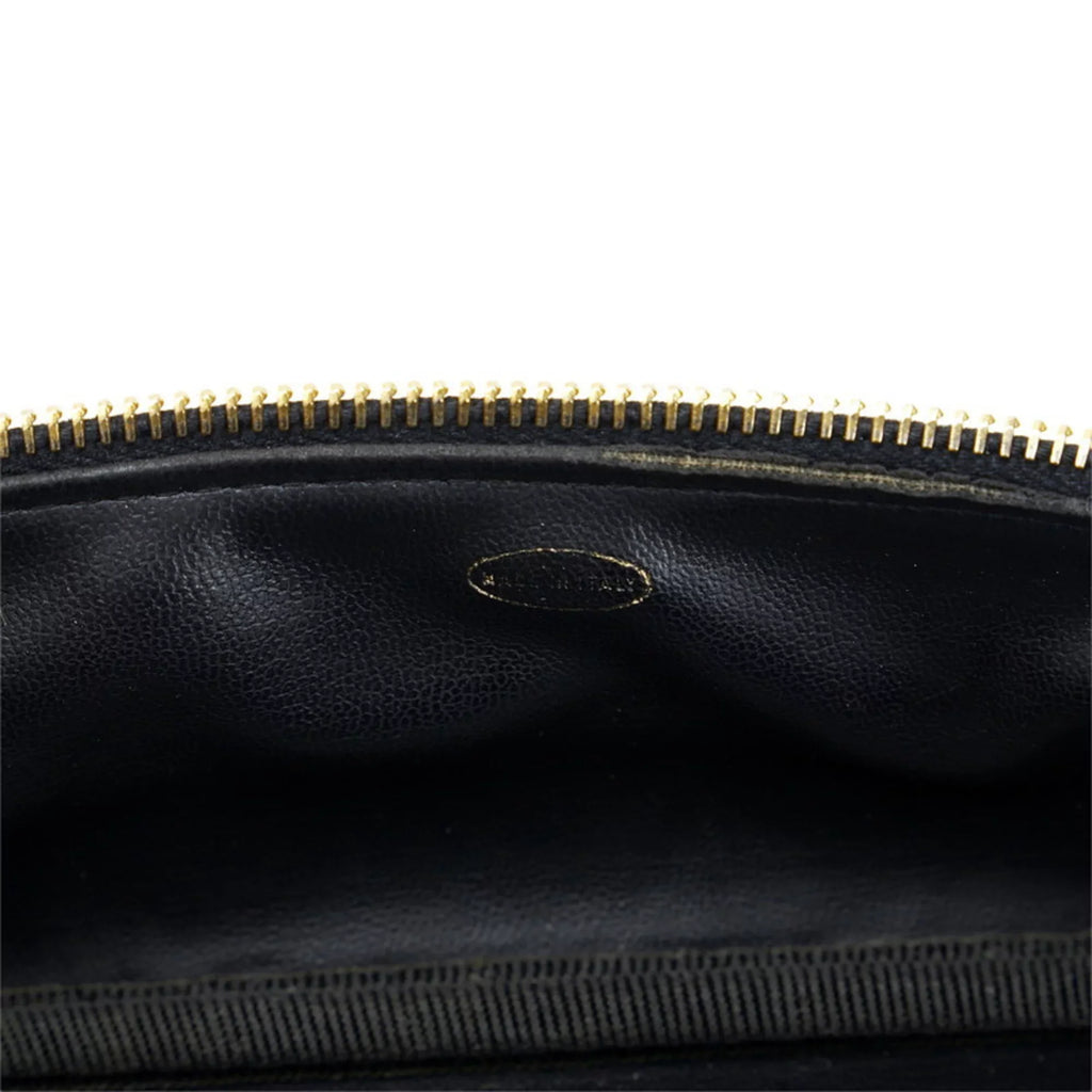 Black Handbag Bag Bicolore Cocomark (Fair) Vanity Pre-Owned Ladies Lambskin