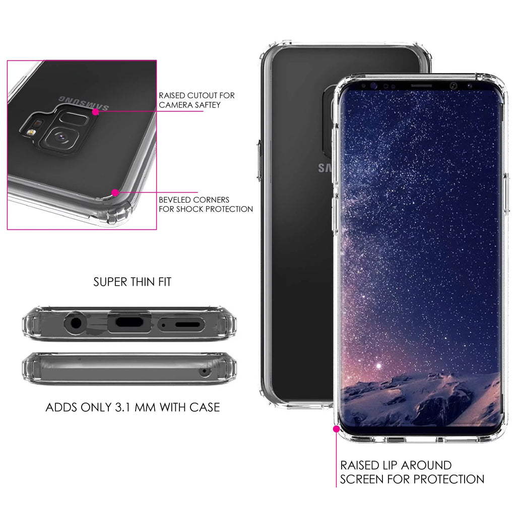 DistinctInk - - / Christ Back, Case / Acrylic Galaxy Screen TPU Screen) for Love Bumper, Tempered - Clear S9 Black (5.8" Hybrid & White Glass Hope - Faith Protector Shockproof