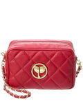 Leather Persaman Ophelia New York Quilted Red Crossbody,