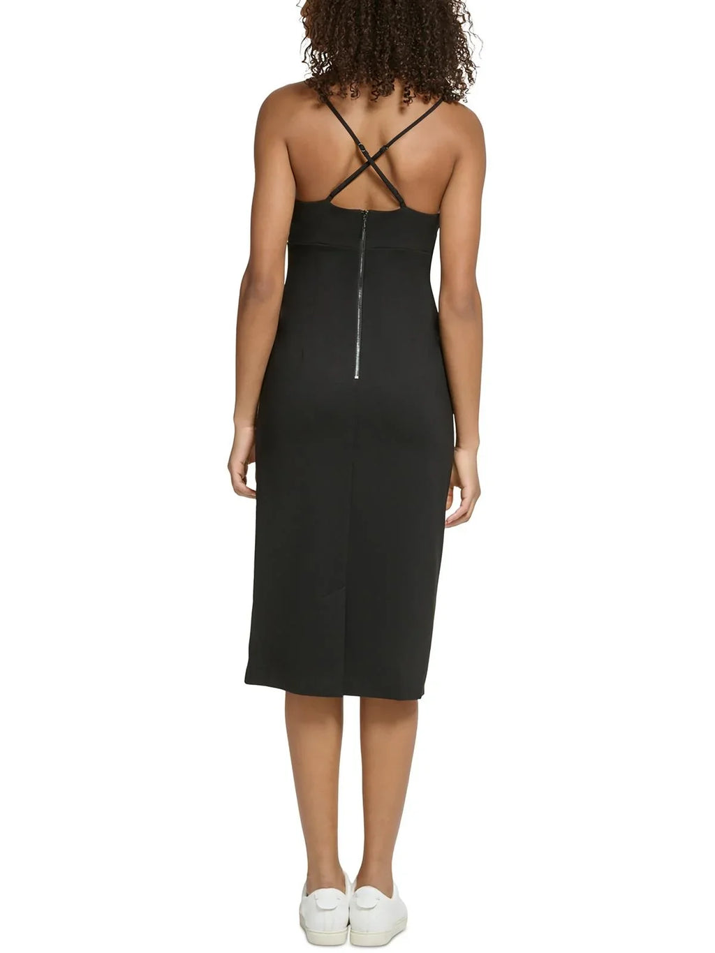Logo Lagerfeld Dress Midi Strap Spaghetti Womens Paris Karl