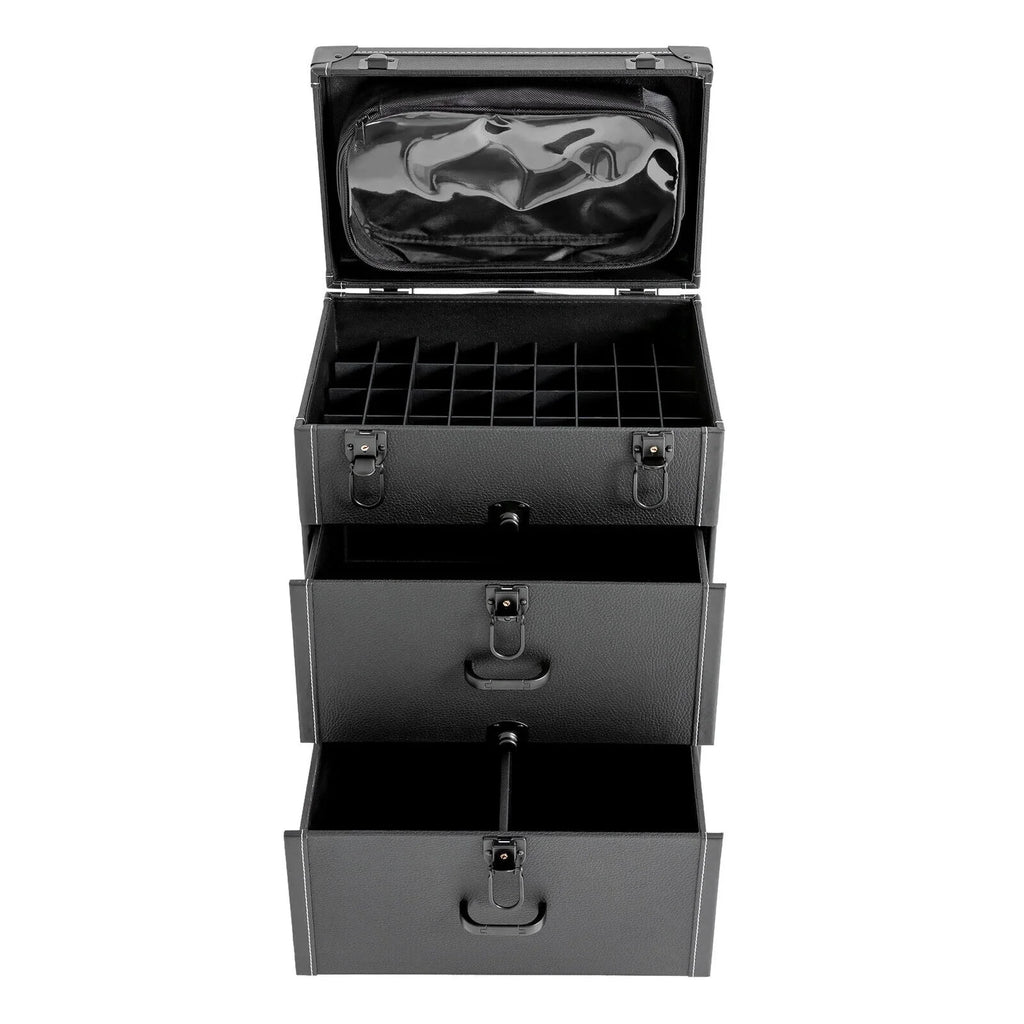 Luggage Case Miumaeov Storage Nail Polish Organizer Box Cosmetic Professional Train Rolling Makeup Trolley