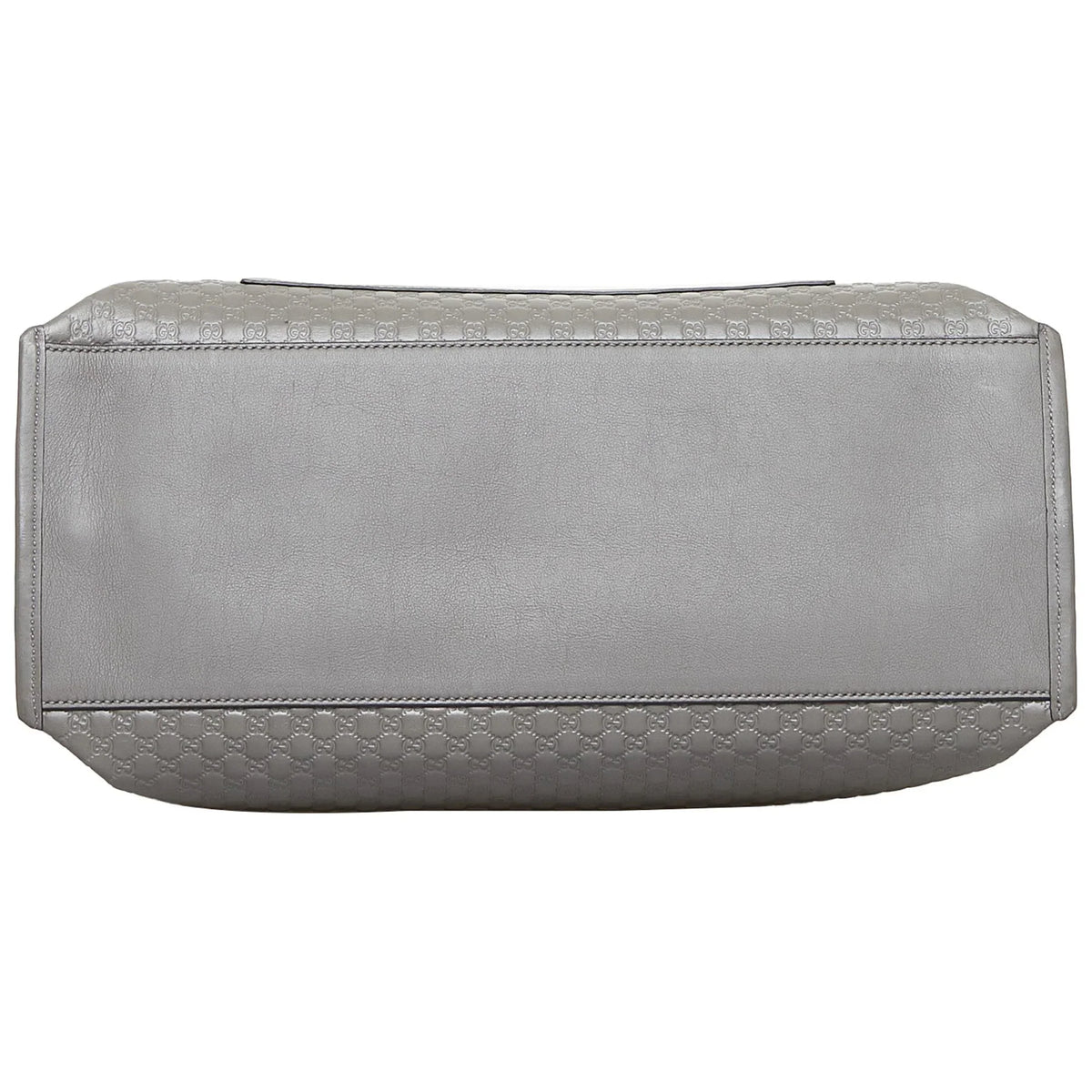Leather (Good) Calf Pre-Owned Unisex Microguccissima Gray Satchel Authenticated