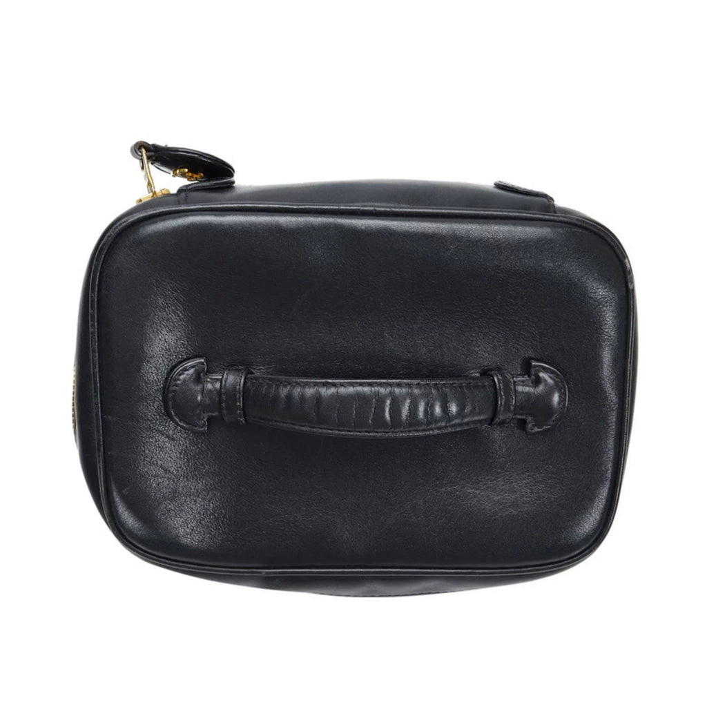 Black Handbag Bag Bicolore Cocomark (Fair) Vanity Pre-Owned Ladies Lambskin