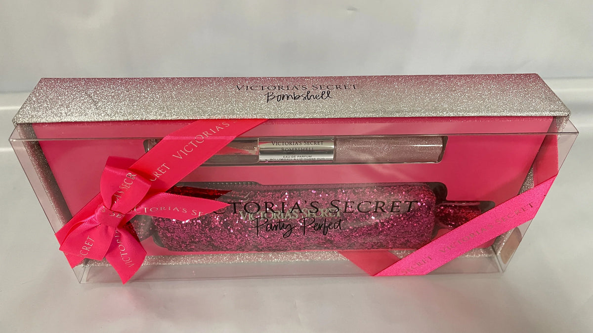Gloss Gift Pink Bag Party Sparkle Secret Lip Bag Bombshell Rollerball & Duo and Victoria's Set Set Glitter