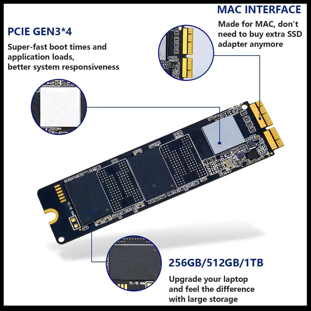 PCIe for Drive Storage Air/Pro/iMac Your State SSD for Internal KINGDATA Upgrade Performance and 512GB Capacity High-Speed NVMe Solid MacBook, MacBook Boost