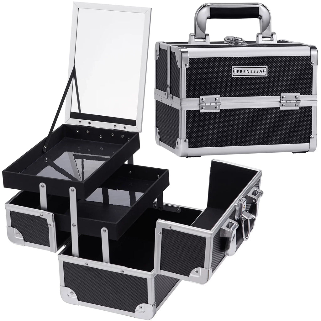 Organizer Trays with Lockable Train Mirror 2 Joligrace Storage Case Box Makeup Makeup Case Cosmetic