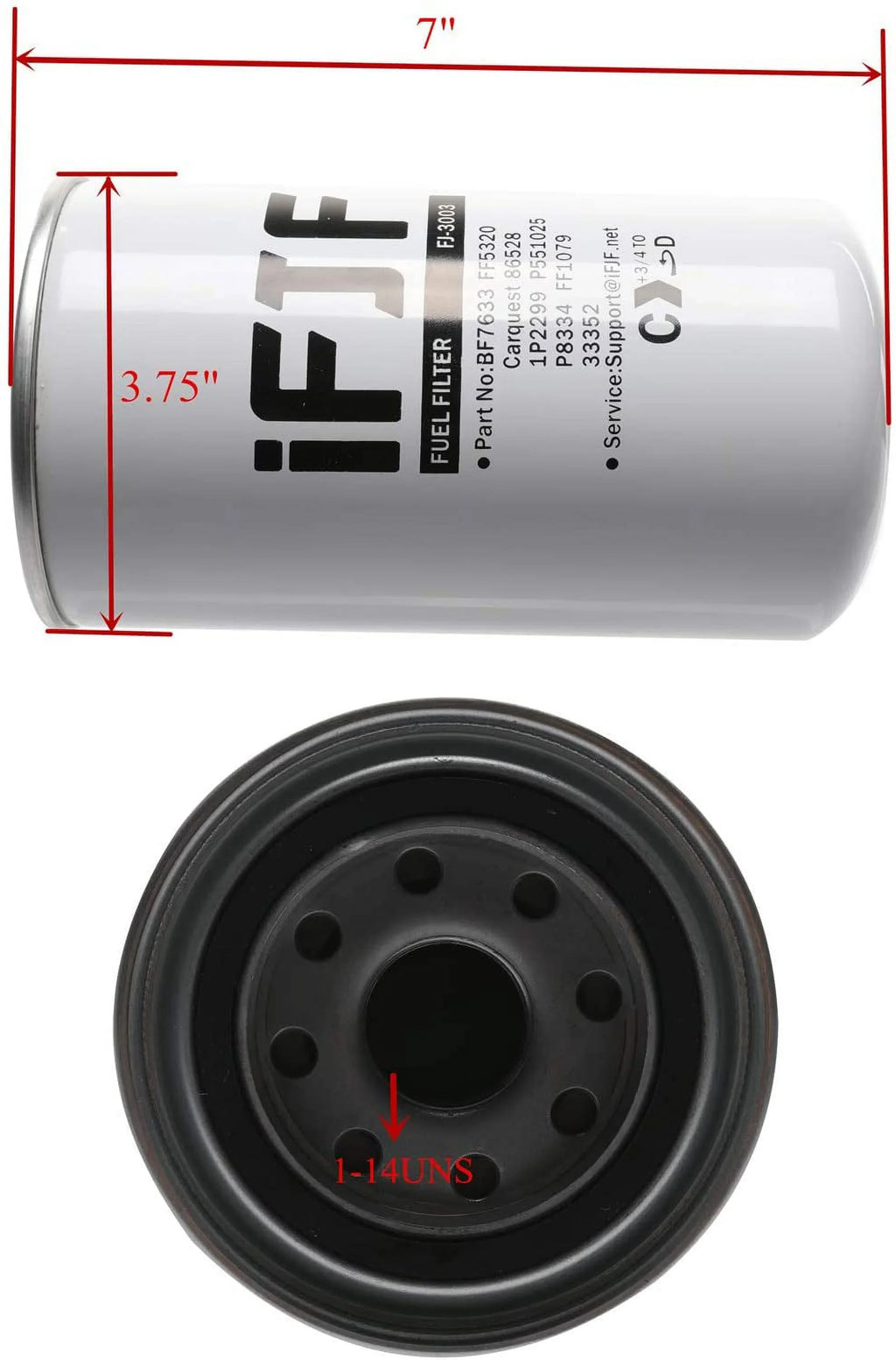 1R-0750 2001-2016 Duramax Silverado/GMC 2500HD for 33528 iFJF P551313 Fuel 6.6L Replaces Chevy 3500HD BF7633 FF5320 Spin-on Filter Replacement Sierra FF3003