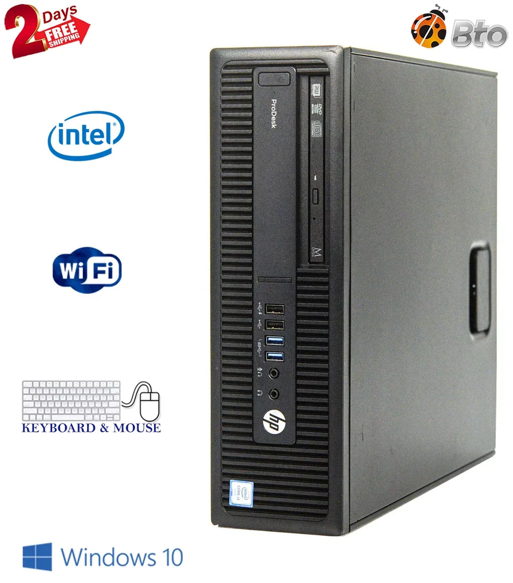 (Refurbished) 1TB 120GB 8GB Mouse, HDD, 3.3GHz Ram, SSD, & Keyboard Pentium PC Pro CPU Pre-Owned G4400 G2 HP WiFi, Computer 600 Win10 Desktop DVD,