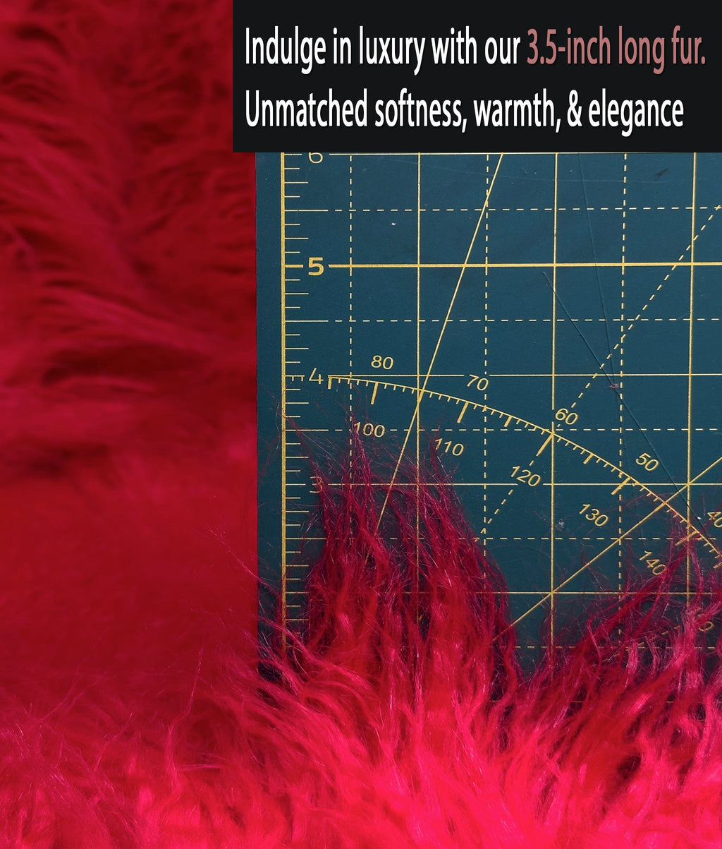 Sold by Cosplay Fake Yard Retardant FUR 3.5" Per Sewing / Japanese CURLY Red) Yak Craft, Faux Fire 58" Yarn Yard Pile Continuous 2.3oz Wide LONG (Fire