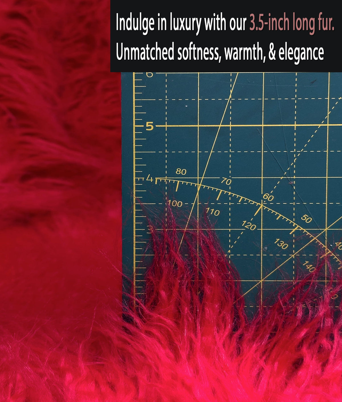 Sold by Cosplay Fake Yard Retardant FUR 3.5" Per Sewing / Japanese CURLY Red) Yak Craft, Faux Fire 58" Yarn Yard Pile Continuous 2.3oz Wide LONG (Fire