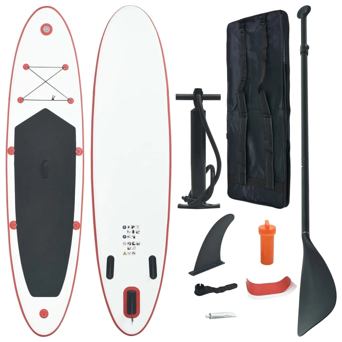 '- Paddle With Oar Set - White Oar Durable - Hand And And Vidaxl And Pump Uv And Irfora Red Paddle Durable Hand Inflatable Fin Fin Fin - Removable Resistant Red And parcel,Set Fin