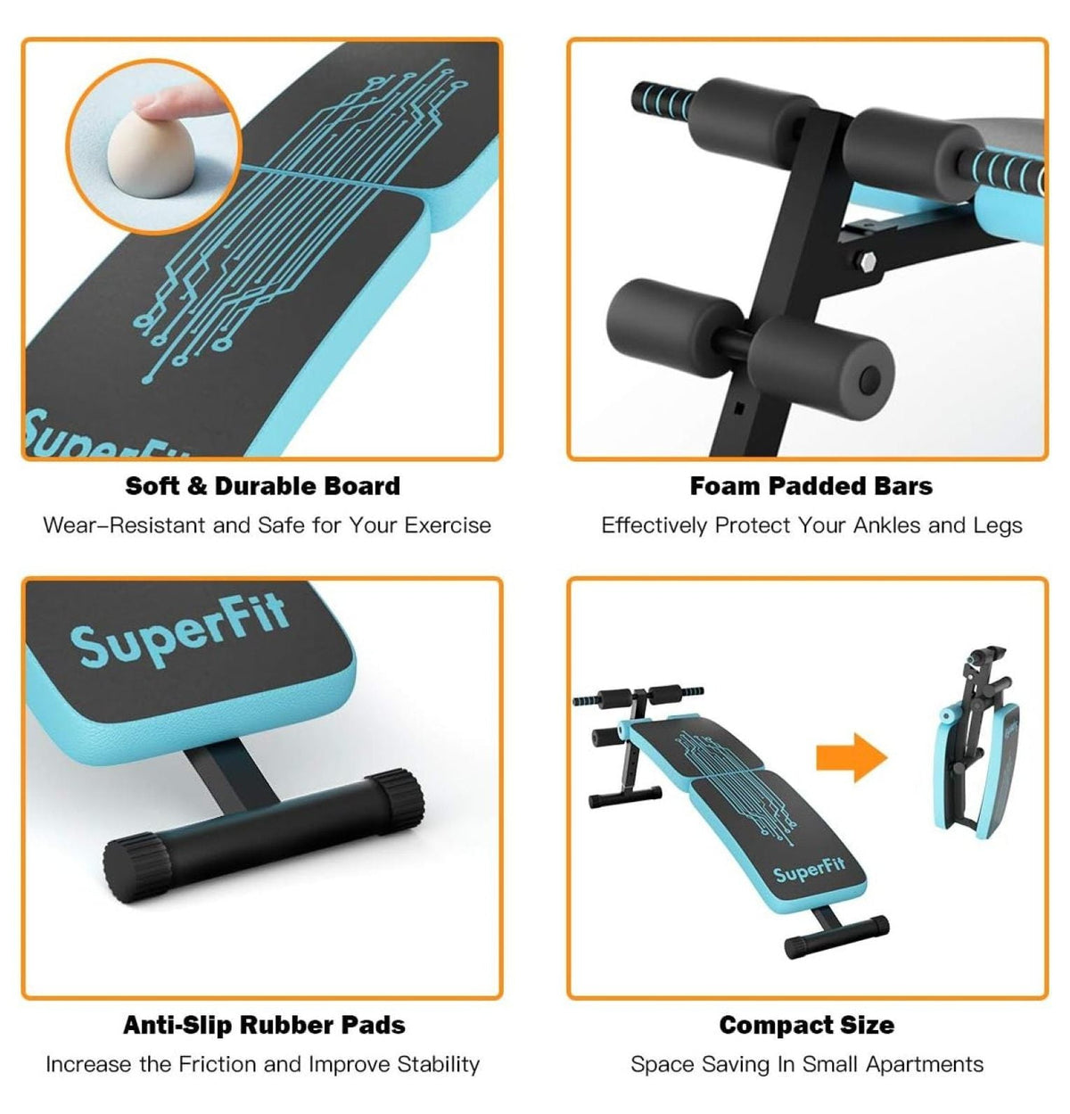 Home , Up Sit Settings Workout Ab Handle for for Sit-up for Height Bench 3 Equipment Gym, Bench Reverse Adjustable with