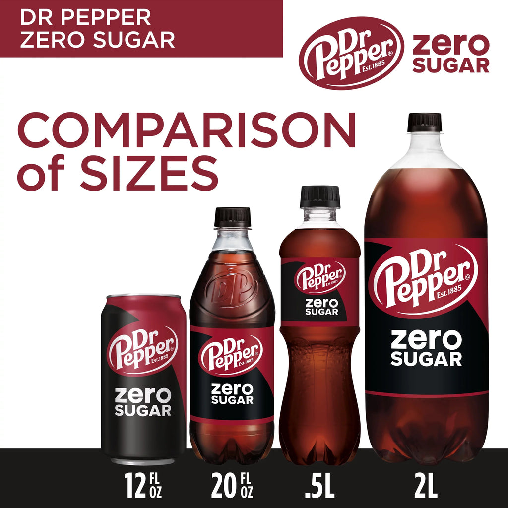 24 Soda Pepper Pack Dr Pop, oz, Cans fl Sugar Zero 12