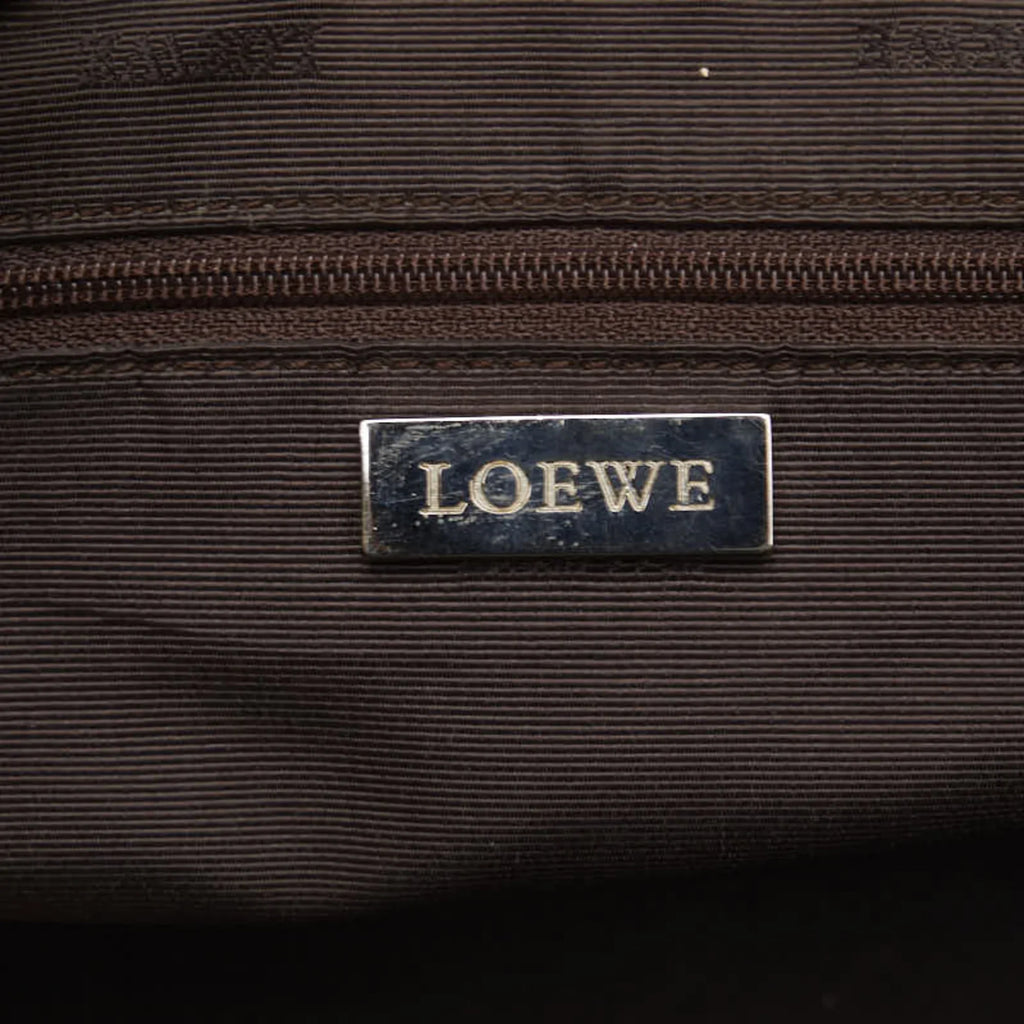 LOEWE Cream Ladies White Leather (Fair) Handbag Yellow Pre-Owned