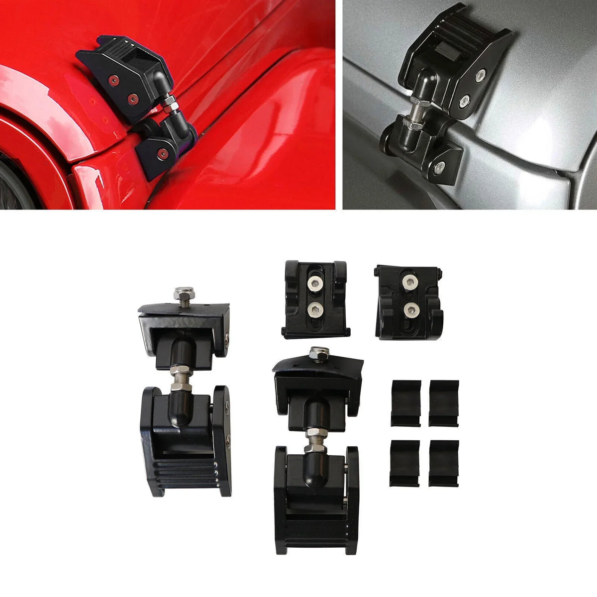 Latch Your JK 07-18 Catch - Secure JahyElec Durable Hood Lock Off-Road Adventures Jeep Black for Wrangler