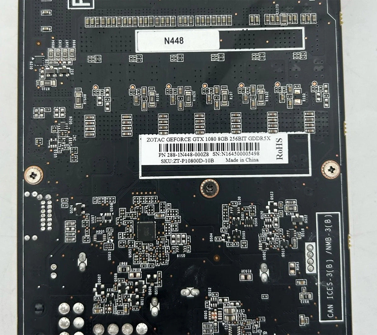 GDDR5X ZOTAC NVIDIA 8GB PCIE3.0 - 1080 Pre-Owned (Good) GTX ZT-P10800D-10B GeForce