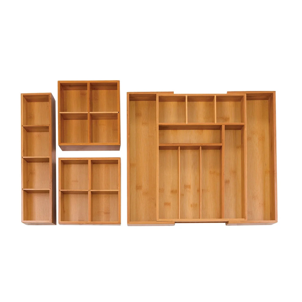 Drawer Expandable Set Classics Organizer 4-Piece Bamboo