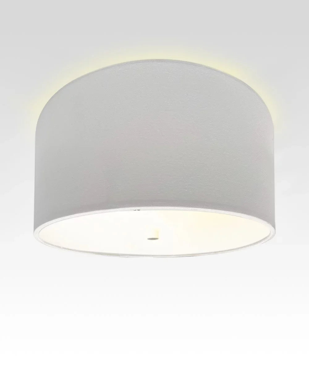 Flush Mount Moderne Lampshade Hardback White Drum Conversion Kit 14"w