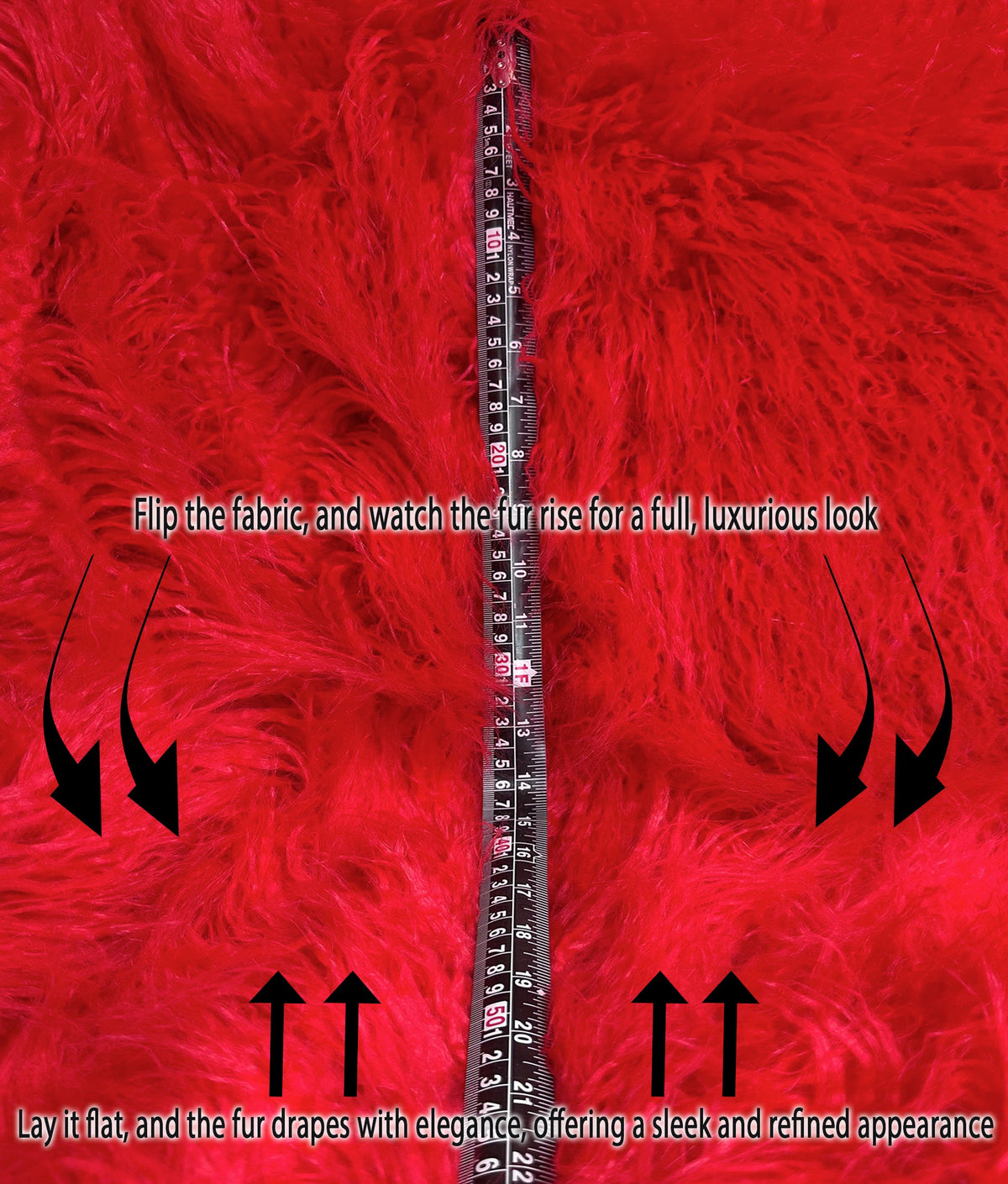 Sold by Cosplay Fake Yard Retardant FUR 3.5" Per Sewing / Japanese CURLY Red) Yak Craft, Faux Fire 58" Yarn Yard Pile Continuous 2.3oz Wide LONG (Fire