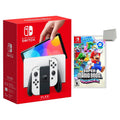 Switch Joy‑Cons with Mario and OLED Nintendo Wonder Super White Bros Bundle